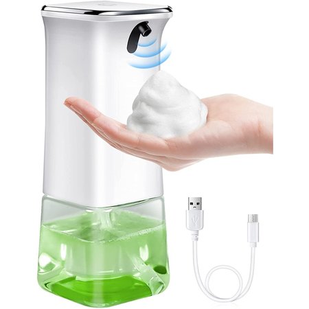 GLOBAL EQUIPMENT Global Industrial„¢ Countertop Automatic Soap Or Sanitizer Foam Dispenser, 350 ml, White/Chrome PW-002-5-FOAM